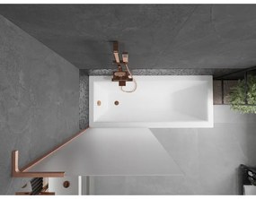 Mexen Next L, 1-krídlová vaňová zástena 80 x 150 cm, 6mm sklo námraza, medený profil, 895-080-000-03-30-65