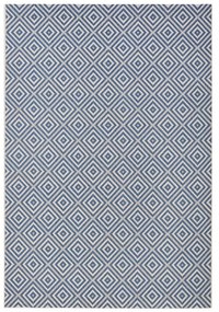 Modrý vonkajší koberec NORTHRUGS Karo, 80 × 150 cm