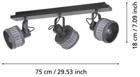 Eglo 43446 - Bodové svietidlo TURROCK 3xE27/28W/230V