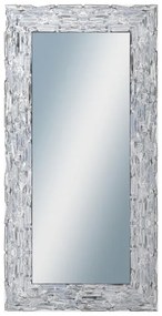 DANTIK - Zrkadlo v rámu, rozmer s rámom 50x100 cm z lišty Travertino strieborné (2893)