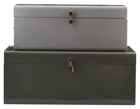 Úložný box suitcase sivý a zelený 2ks MUZZA