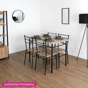Jedálenský set Metabolicas (dub sonoma + čierna) (pre 4 osoby). Vlastná spoľahlivá doprava až k Vám domov. 1116415