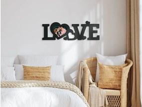 drevko Fotorámik na stenu LOVE Rozmer obrazu: 13 x 39 cm, Farba dekorácie: Čierna