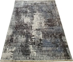 Orientálny koberec s nízkym vlasom Banco 10137-BLUE sivo-modrý Rozmer: 75x150 cm
