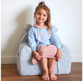 Pohodlné kresielko s uškami pre deti TYRKYSOVÁ