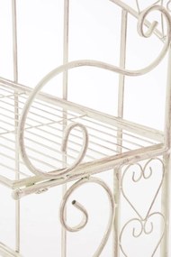Kovová polica regál Anja - Krémová antik