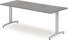 Jedálenský stôl, 1800x800 mm, tmavošedé linoleum, šedá farba