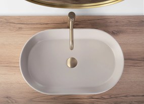 Rea Nadia, umývadlo na dosku 610x385x120 mm, béžová matná, REA-U9661