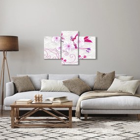 Obraz vetvičky s kvetmi (90x60 cm)