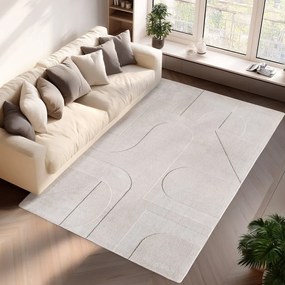 Krémový prateľný koberec 200x290 cm Pompei 1614 – Ayyildiz Carpets