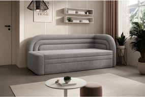 Sivá rozkladacia/s úložným priestorom pohovka z textílie buklé pravý roh 223 cm Fabillo – ELTAP