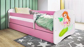 XXXLutz POSTEĽ PRE DETI A MLÁDEŽ 80/160 cm, biela, pink MID.YOU - Detské izby - 00214200023T