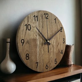 Minimalistické dubové nástenné hodiny, tichý quartzový pohon, moderná dekorácia I SENTOP MAS002-akcia20