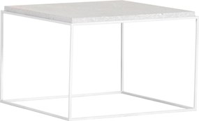 XXXLutz KONFERENČNÝ STOLÍK, biela, kov, kameň, 60/60/40 cm Boxxx - Stolíky do obývačky - 002362037904