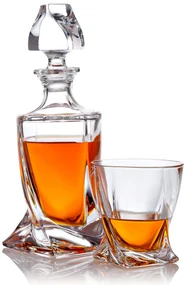 Dekorant Crystalite Bohemia whisky set Quadro v darčekovom saténovom balení 1+2