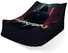 Sablio Sedací vak Lounge Cyberpunk 2077 Výhľad na mesto - 120 x 100 x 80 cm