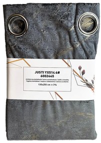 Záves na krúžkoch Velvet Justi YX514/6 135x250 cm sivý