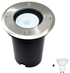BOWI LED Vonkajšie nájazdové svietidlo 1xGU10/6W/230V IP67 matný chróm LEDBW0033