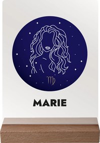 ČistéDrevo Vaše znamenie s menom na akrylovom skle - tmavý stojan Zvolte znamení zvěrokruhu: Panna