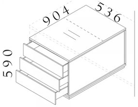 Kontajner Creator 90,4 x 53,6 cm, 2-modulový - ľavý