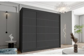 Veľká šatníková skriňa DAVOS VII 250 cm Biela - čierna
