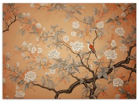 Fototapeta, Pták strom Chinoiserie - 250x175 cm