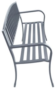 LONGWELL INDUSTRIAL LTD Záhradná lavica s opierkou, kovová konštrukcia - grafit