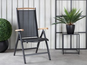 Panama polohovateľná stolička čierna / teak