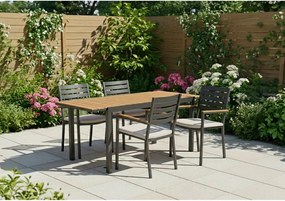 Antracitové kovové záhradné stoličky v súprave 4 ks Henna – Bizzotto