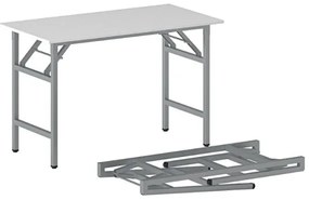 Konferenčný stôl FAST READY so striebornosivou podnožou 1200 x 600 x 750 mm, biela