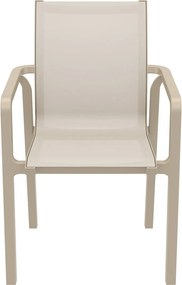 PACIFIC záhradná stolička s podrúčkami taupe