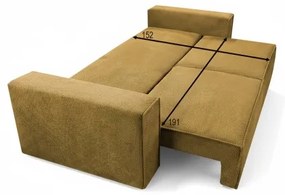 Rozkladacia trojmiestná pohovka s úložným priestorom RONDA, oranžová