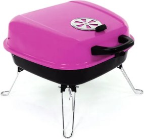 Garthen BBQ 5935 Kufríkový gril na drevené uhlie - ružový