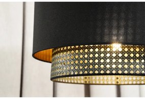 Duolla - Prisadený luster BOHO RATTAN 1xE27/15W/230V pr. 45 cm čierna