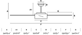 Stropný ventilátor Faro Hydra 132 cm 33725