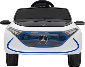 Ramiz Mercedes Benz AMG EQA pre deti Biela + Diaľkové ovládanie + 5-bodové bezpečnostné pásy + EVA + MP3 displej + LED