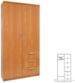 Šatníková skriňa Pembury 100/40 (bez zrkadla). Vlastná spoľahlivá doprava až k Vám domov. 746574