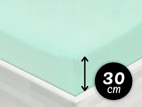 Jersey napínacie prestieradlo na vysoký matrac JR-034 Mintové 140 x 200 - výška 30 cm