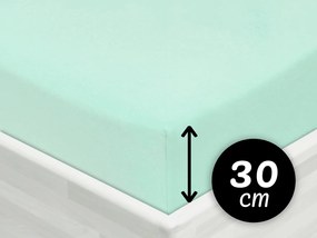 Jersey napínacie prestieradlo na vysoký matrac JR-034 Mintové 200 x 220 - výška 30 cm