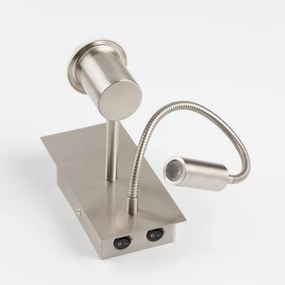 Brilagi - LED Flexibilná nástenná lampa NUBILA 1xE27/25W/230V + LED/3W matný chróm