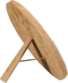 Zrkadlo Mina s opierkou a lemovaním z hovädzej kože hnedo bílé- 25 * 25cm