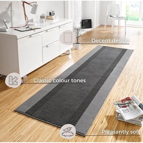 Sivý behúň Hanse Home Basic, 80 x 300 cm