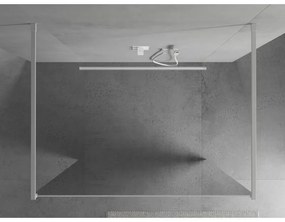 Mexen Kioto, priechodná sprchová zástena 100 x 200 cm, lustro 8 mm, 2x biela stabilizačná rozpera, 800-100-002-20-50