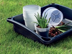 Plastový kvetináč PLANTIS odtieň sivý kameň matný