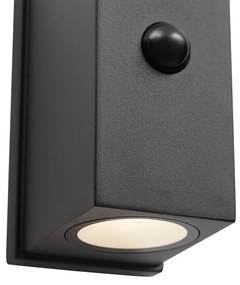 Nástenné svietidlo čierne Lux senzor magnetické vrátane LED nabíjateľné - Sandy