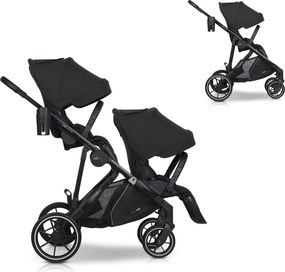 Súrodenecký kočík EasyGo Duoflex Ebony Black 2 športové časti