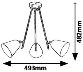Rabalux 5376 - Luster na tyči ALDER 3xE14/40W/230V