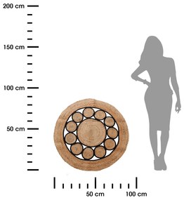 Koberec Jute, (fi) 90 cm, hnedá/čierna