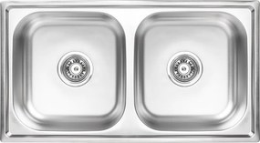 Kuchinox STANDARD, 2-komorový oceľový kuchynský drez 780x430x170 mm, SKS_020T