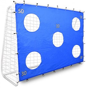 Futbalová bránka s otvormi OLSEN 240x170 cm bielo-modrá